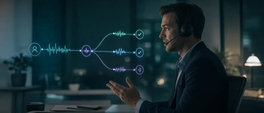 AI cold calling script branching into a voice agent flow