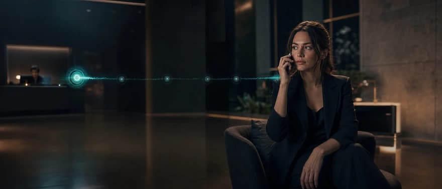 A caller waits as a queue signal travels toward an agent