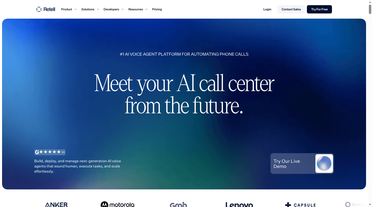 Retell AI voice agent platform