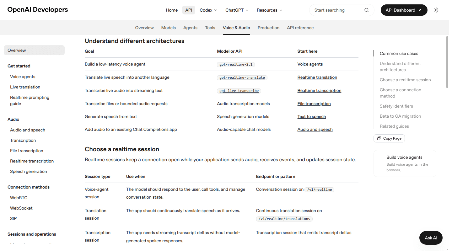 OpenAI Realtime API for speech-to-speech agents