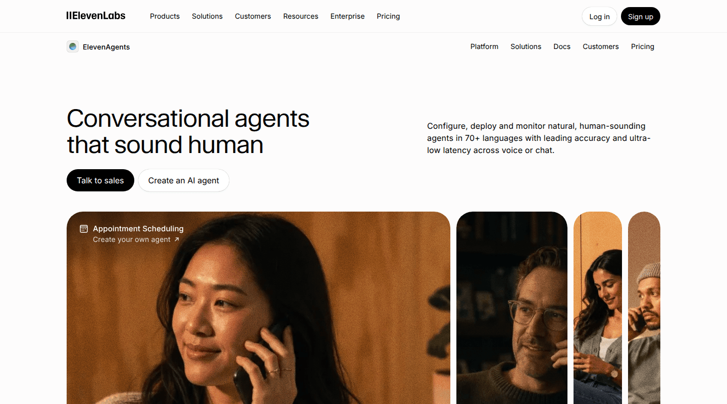 ElevenAgents platform for conversational voice and chat agents