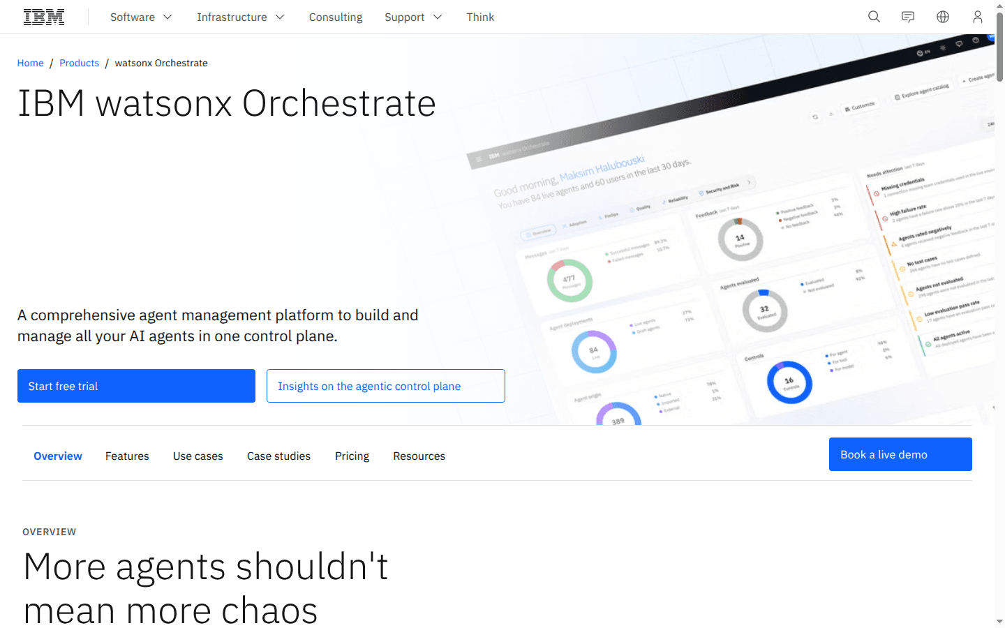 IBM watsonx Orchestrate product page