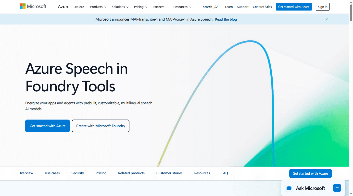 Azure Speech in Foundry Tools product page
