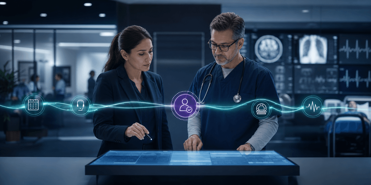 Healthcare team reviewing an AI-assisted workflow