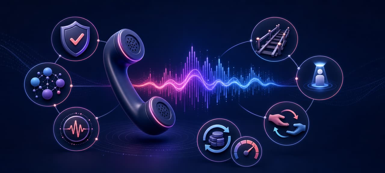 Eight controls surrounding an AI cold calling workflow
