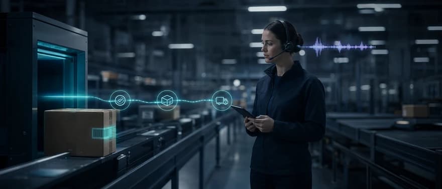 Carrier scan flowing through verified status events to a delivery support conversation