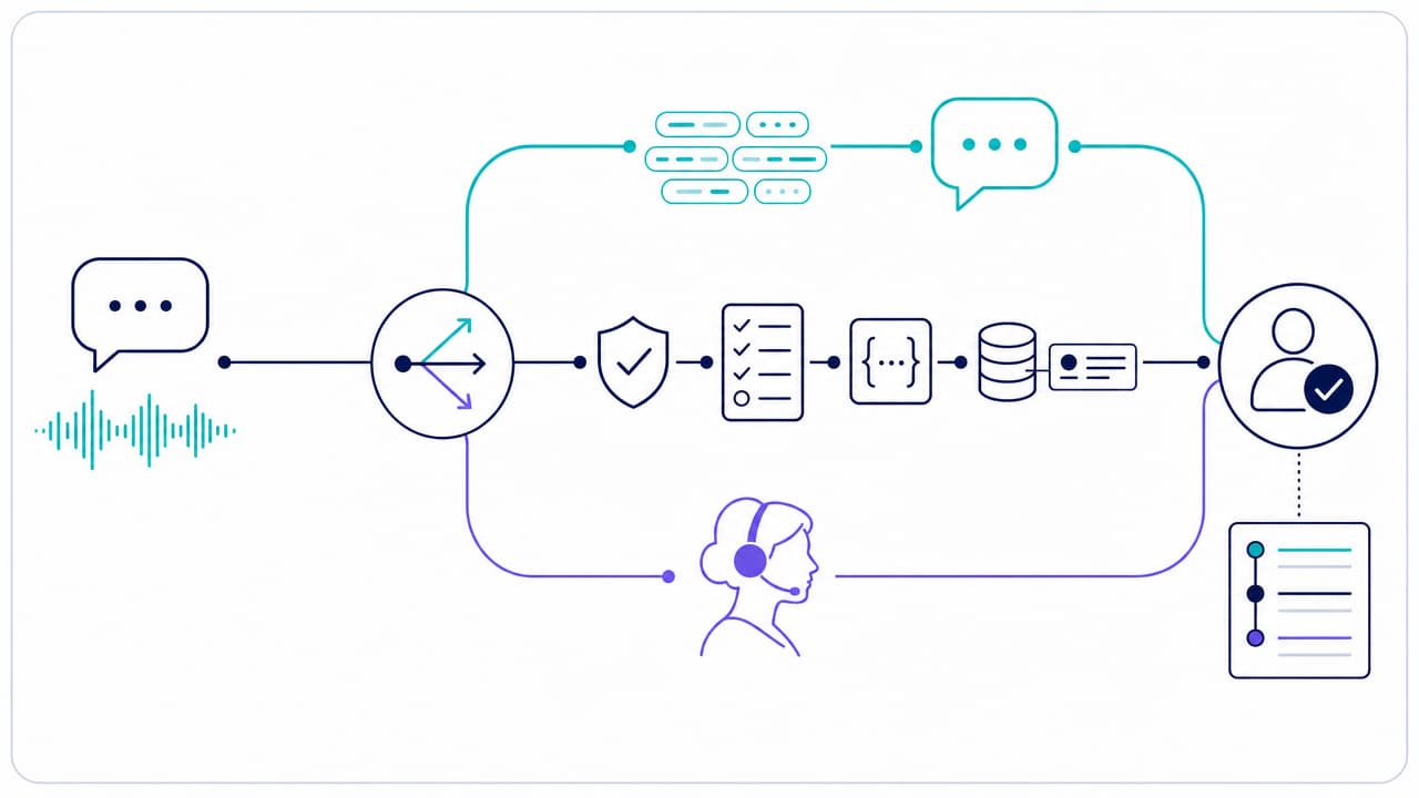 Hybrid chatbot routes conversation through AI, controlled tools, and human support