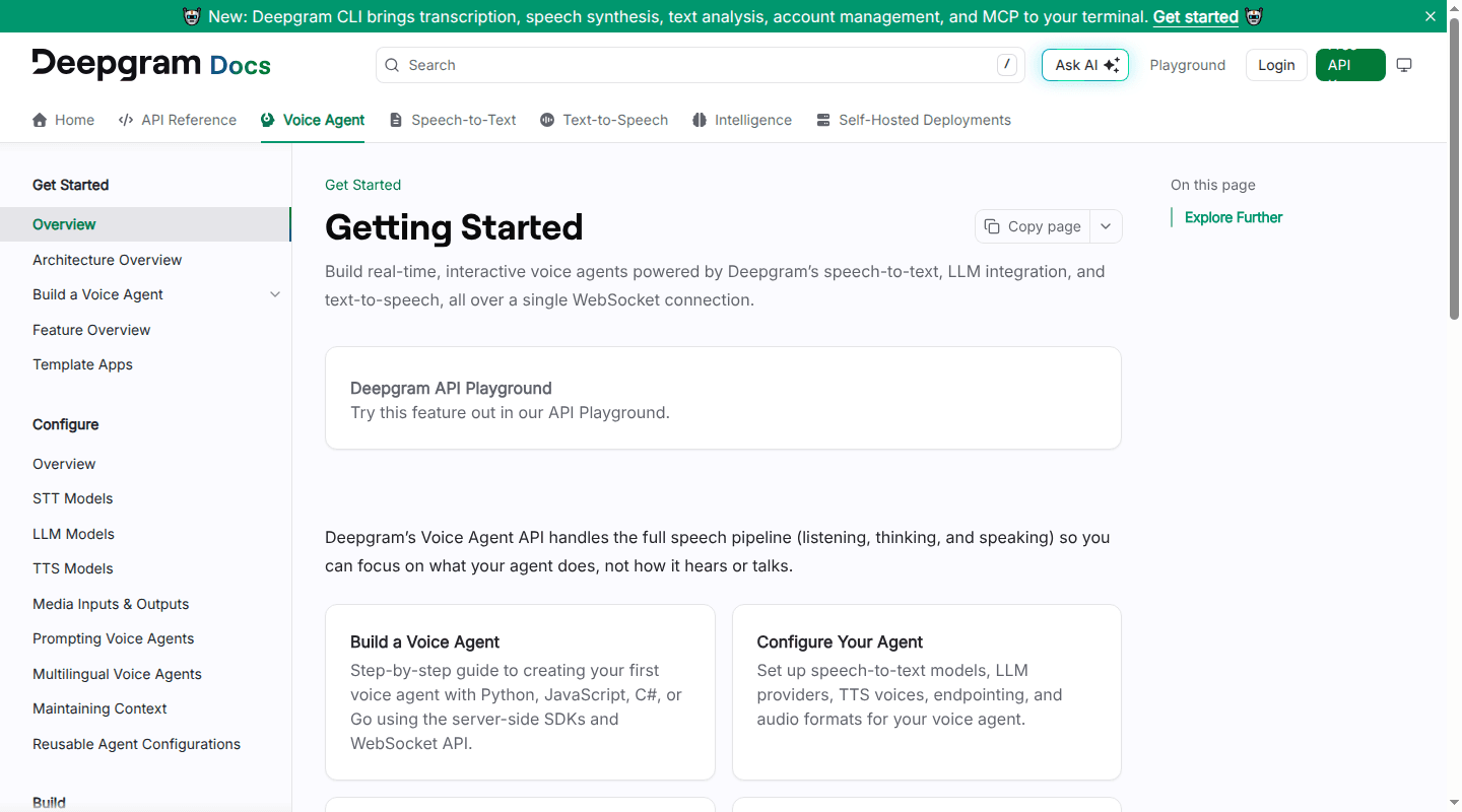 Deepgram Voice Agent API