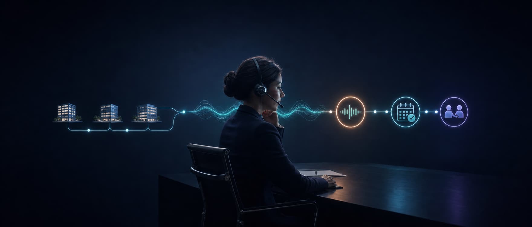 AI-assisted B2B sales workflow from target accounts to a scheduled human handoff
