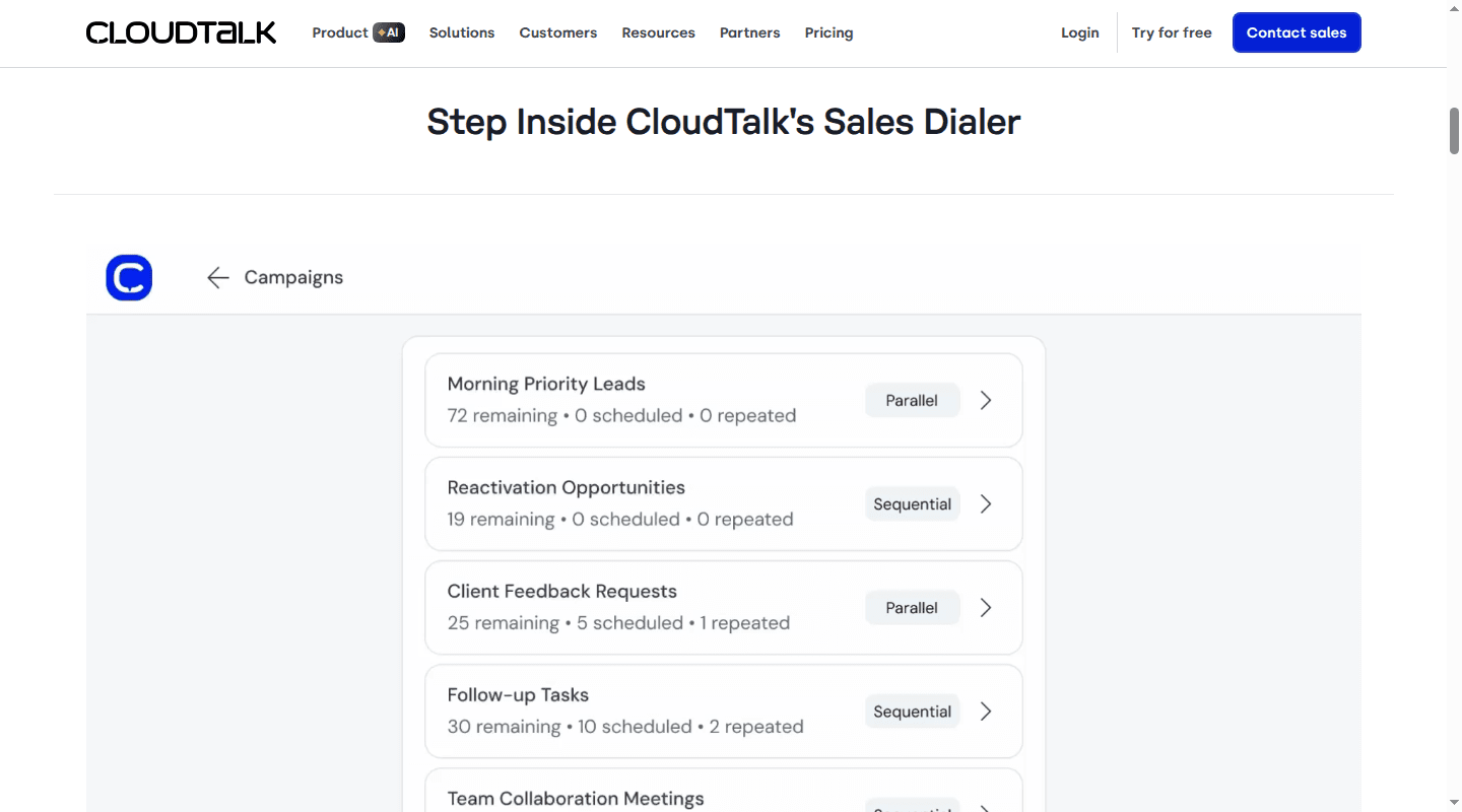 CloudTalk sales dialer for human outbound teams
