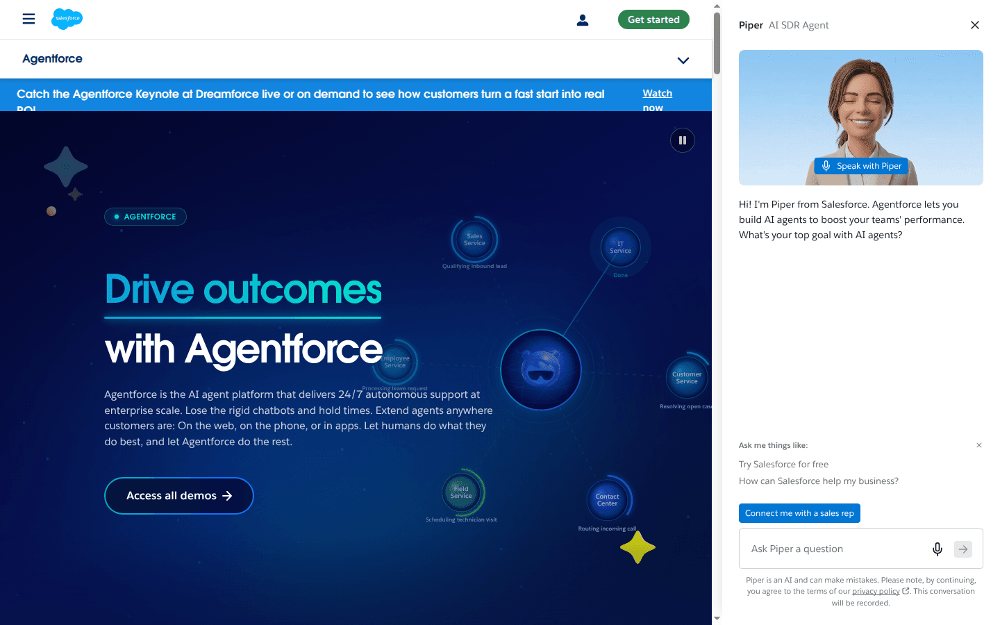 Salesforce Agentforce product page