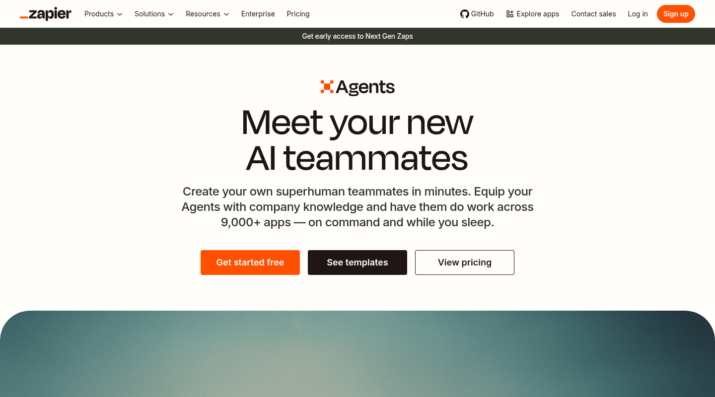 Zapier Agents homepage