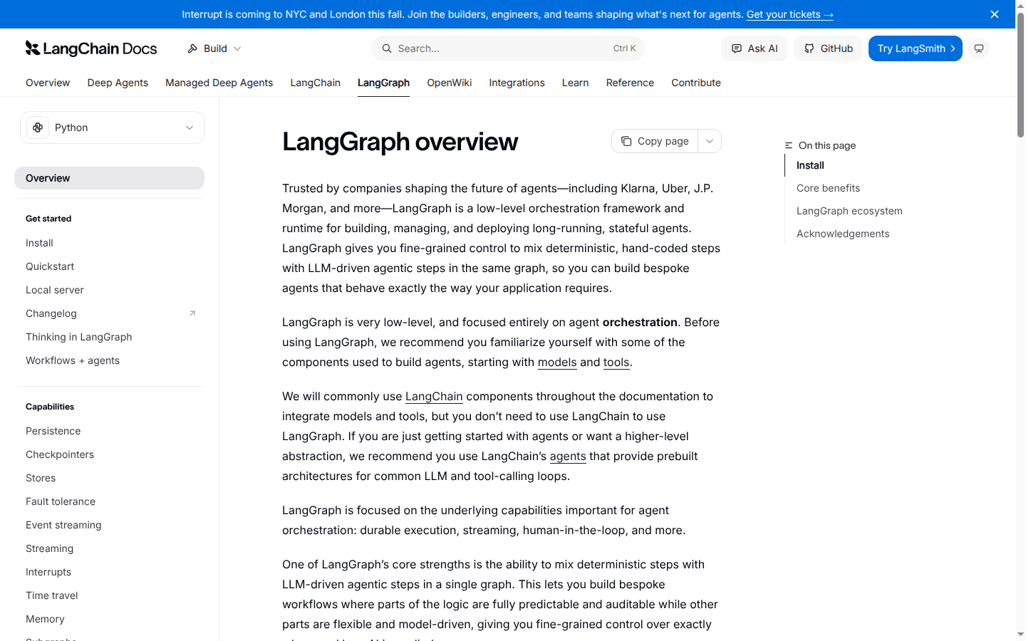 LangGraph framework documentation