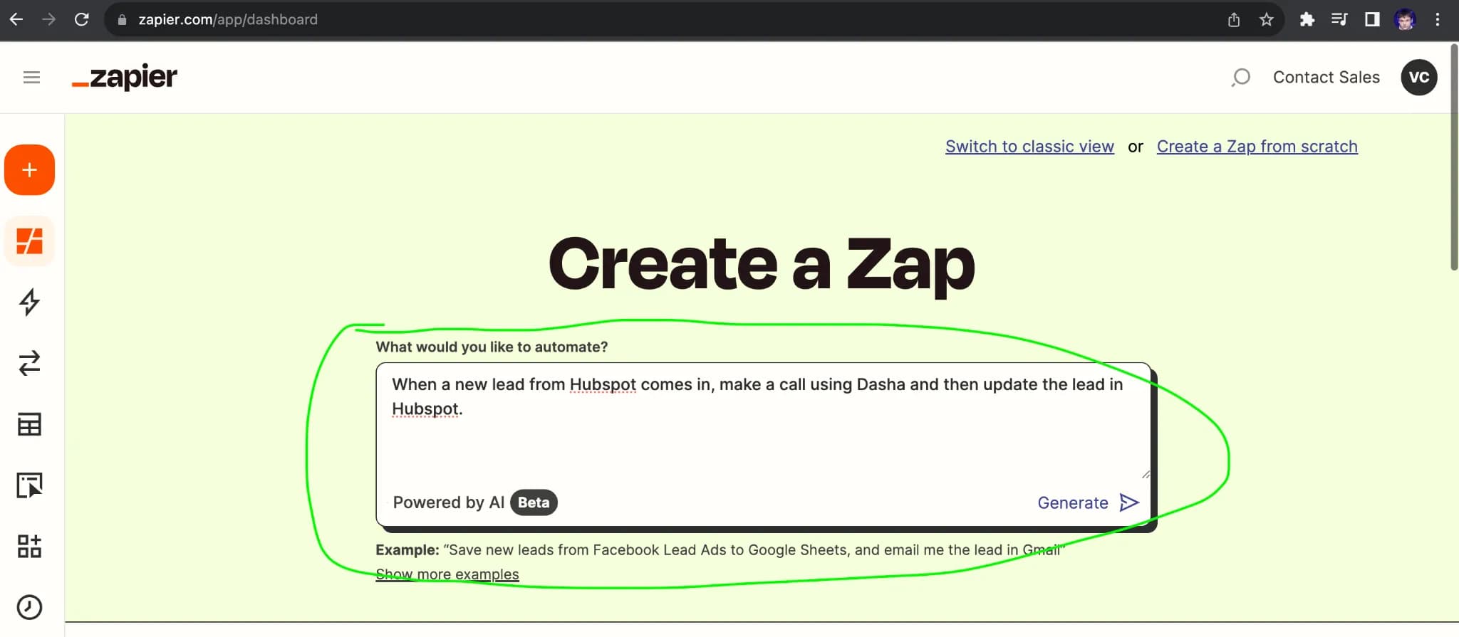 Creating Your First Zap with Dasha.AI