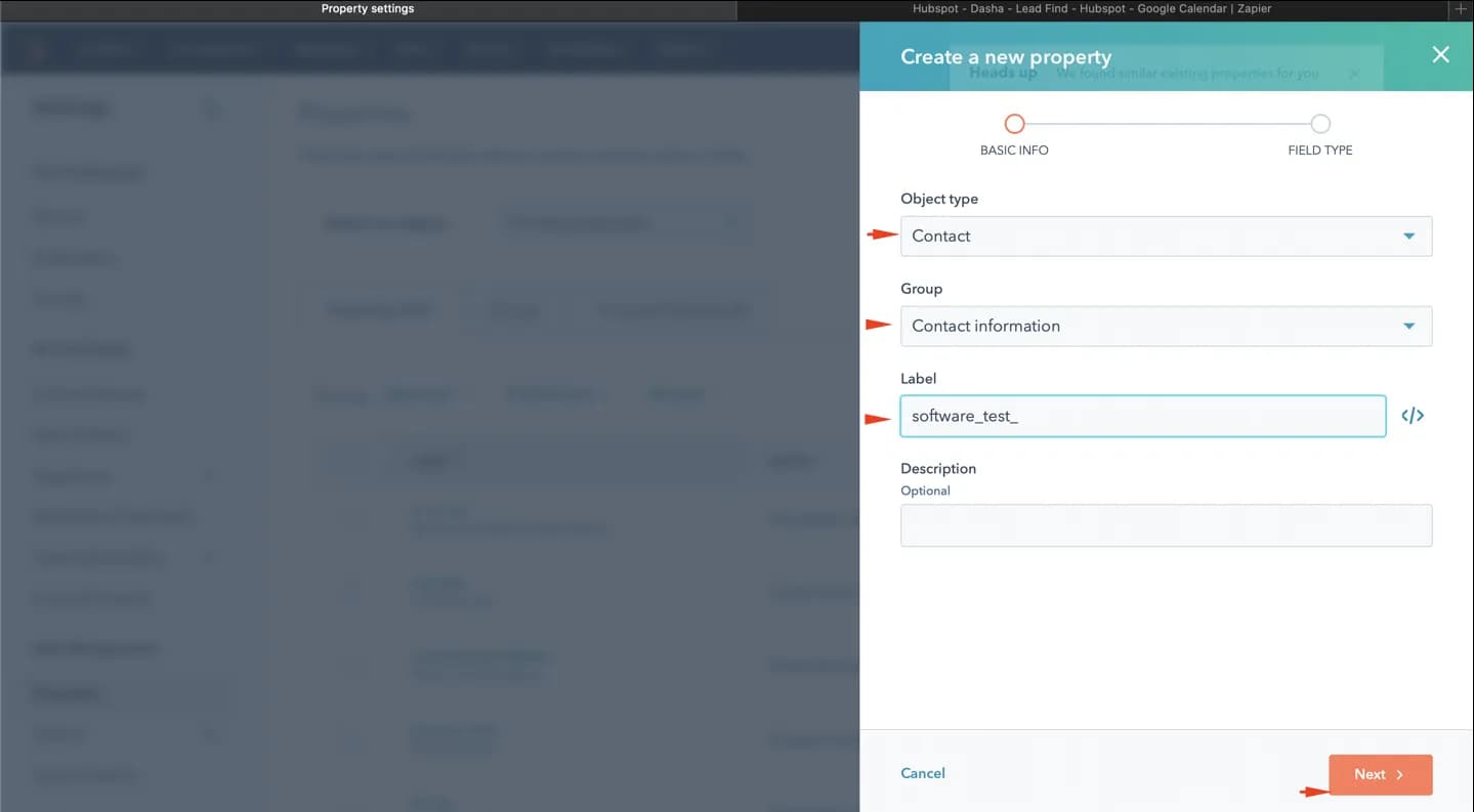 Creating a new Property in Hubspot